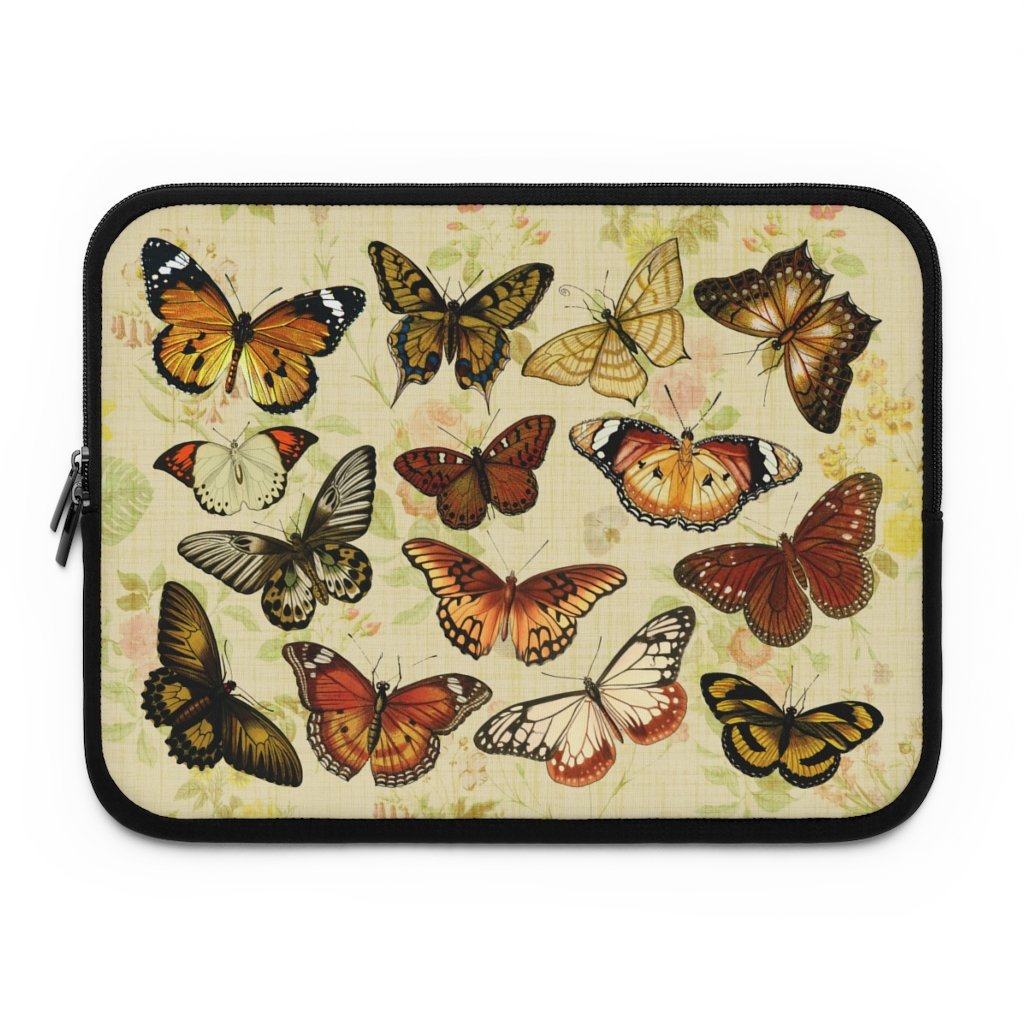 Laptop Sleeve-Vintage Butterflies 102 Custom Laptop Sleeve 