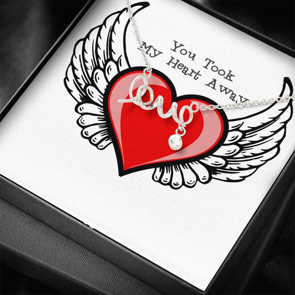 Love Necklace with Message Card (You Took My Heart Away) | 