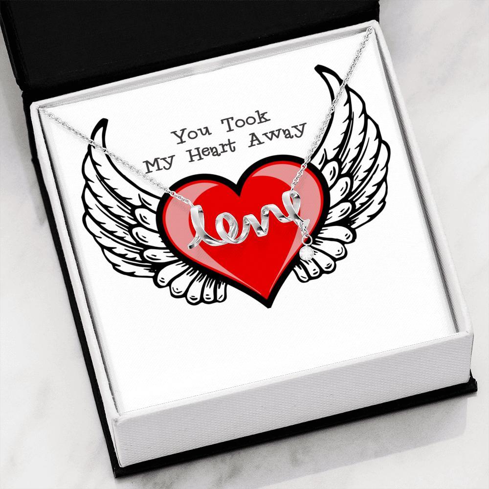 Love Necklace with Message Card (You Took My Heart Away) | 