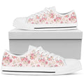Low Top Canvas Sneakers - Sweet Pink Flowers #105 | 