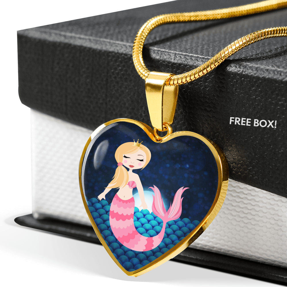 Mermaid Necklace - Heart Pendant #102 | Mermaid Gifts for 
