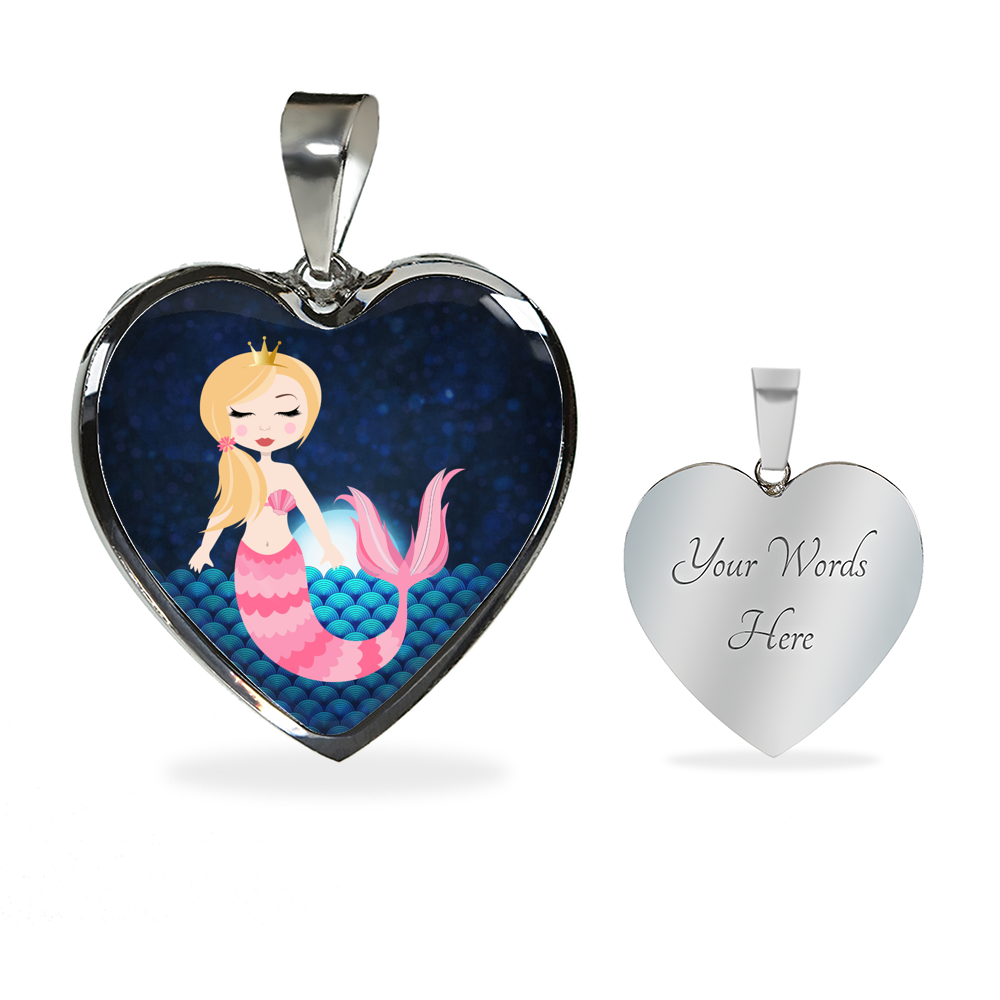 Mermaid Necklace - Heart Pendant #102 | Mermaid Gifts for 