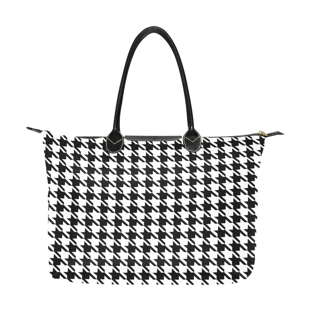 Nylon Tote-Classic Black and White Houndstooth | ACES