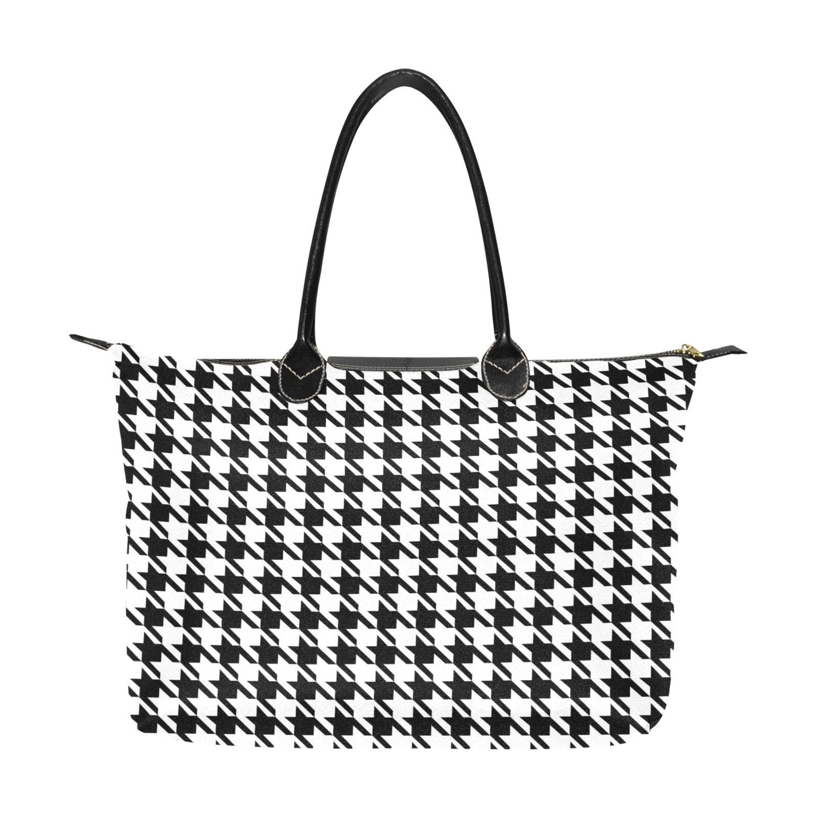 Nylon Tote-Classic Black and White Houndstooth | ACES