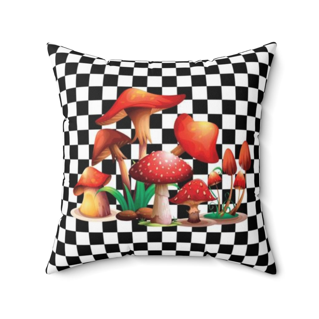 Pillow Cover - Mushroom #101 Checker Board | Birthday Gifts
