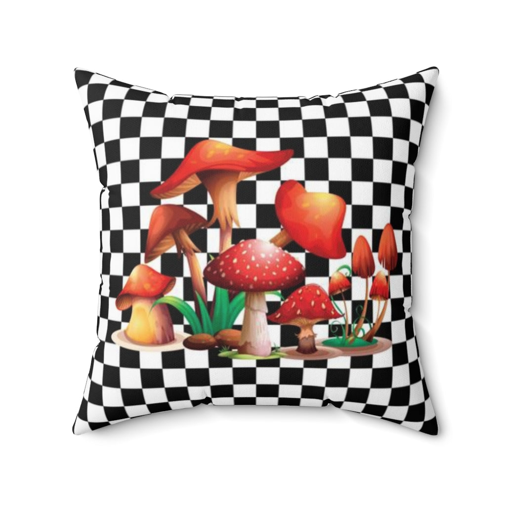 Pillow Cover - Mushroom #101 Checker Board | Birthday Gifts