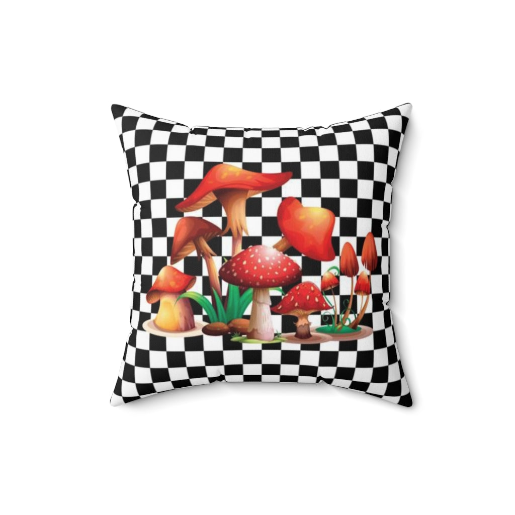 Pillow Cover - Mushroom #101 Checker Board | Birthday Gifts