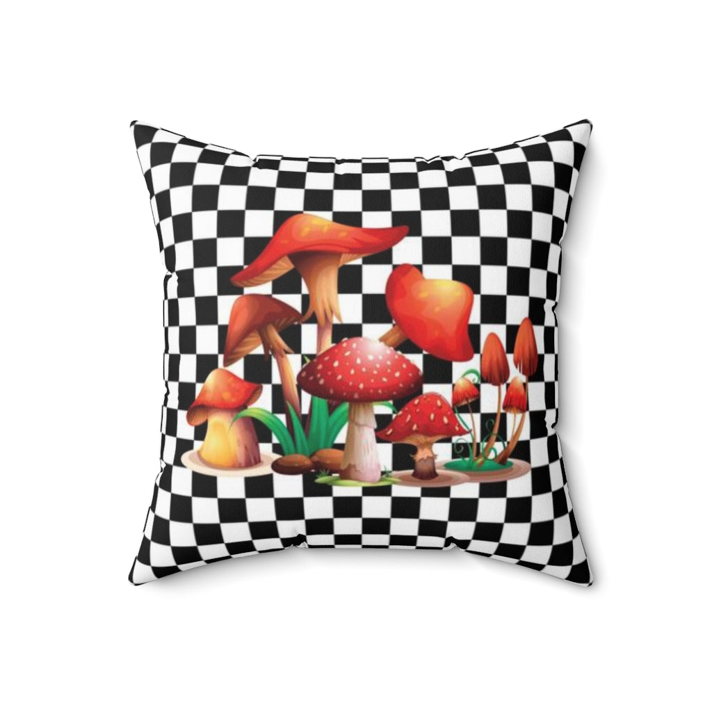 Pillow Cover - Mushroom #101 Checker Board | Birthday Gifts