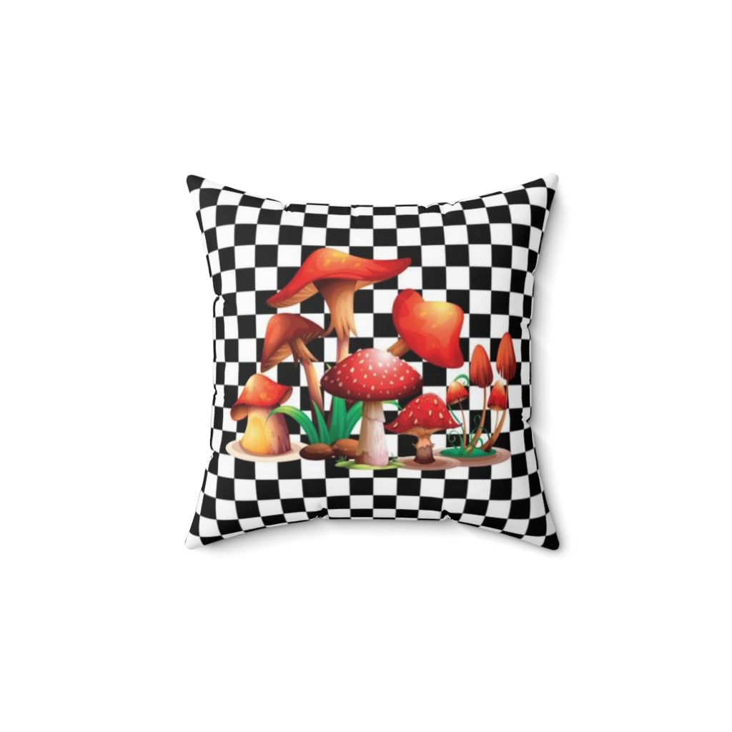 Pillow Cover - Mushroom #101 Checker Board | Birthday Gifts