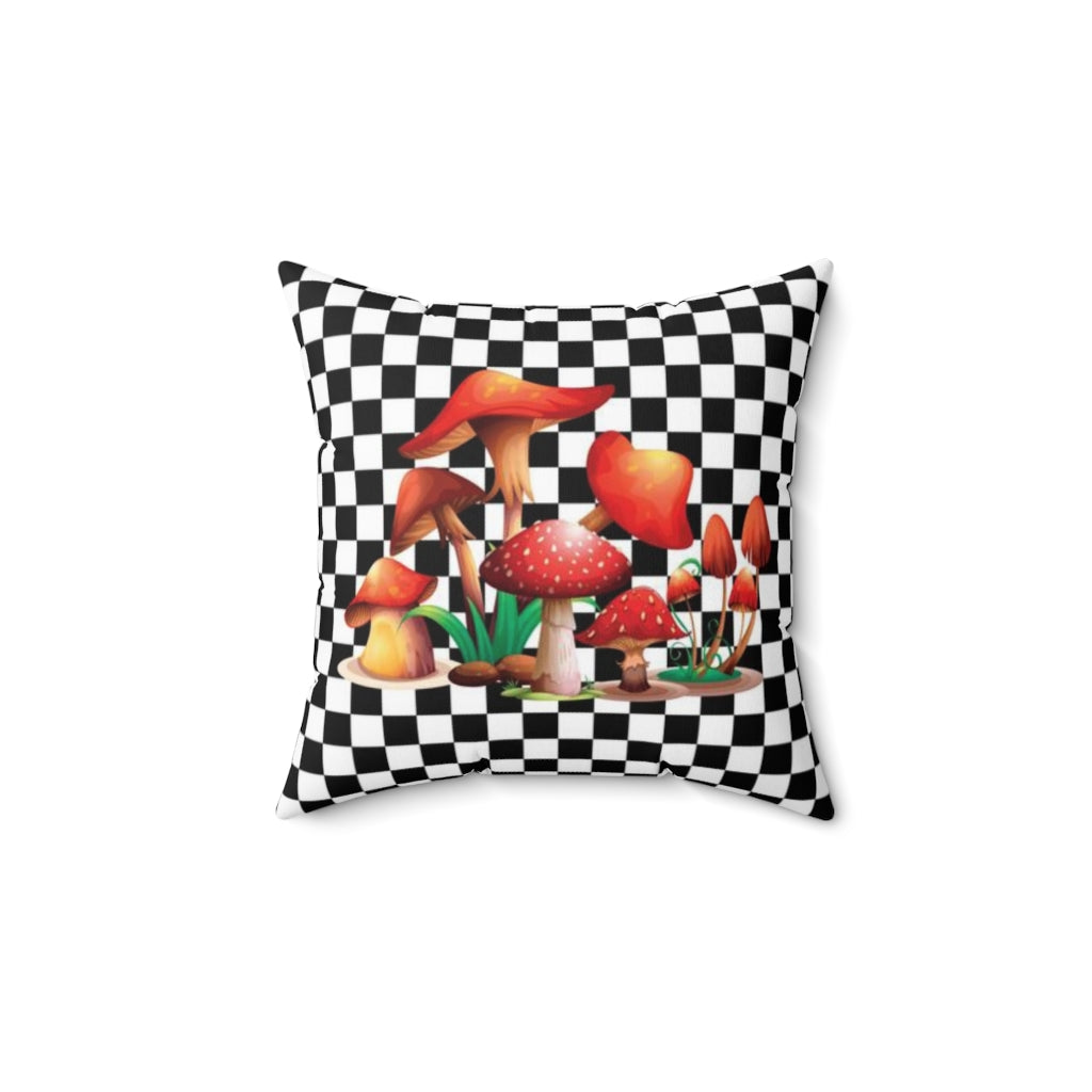 Pillow Cover - Mushroom #101 Checker Board | Birthday Gifts