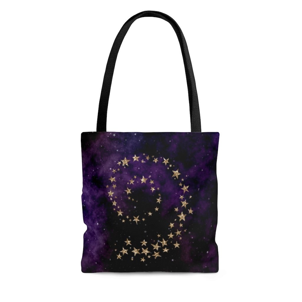 Premium Polyester Tote Bag - Galaxy #100 Swirl Stars | Small