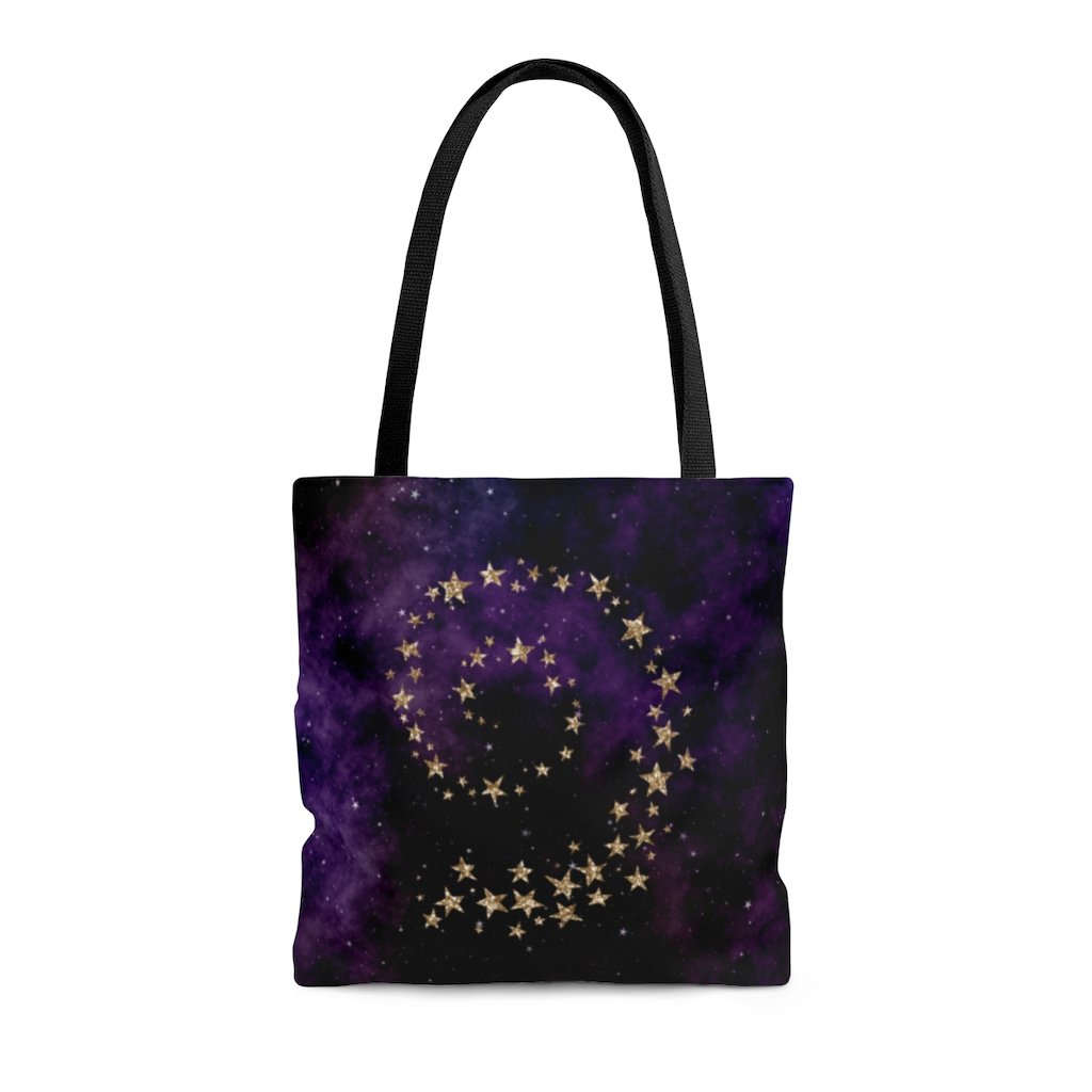 Premium Polyester Tote Bag - Galaxy #100 Swirl Stars | Small