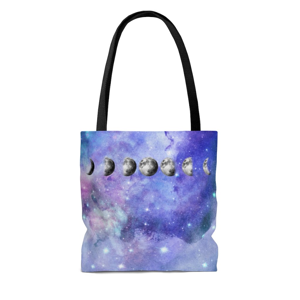 Premium Polyester Tote Bag - Moon Phases #101 Galaxy 