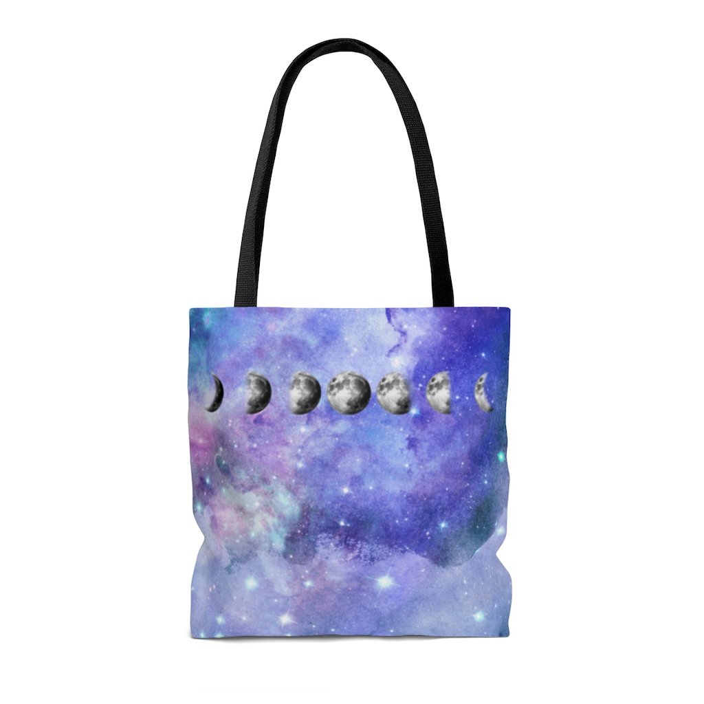 Premium Polyester Tote Bag - Moon Phases #101 Galaxy 