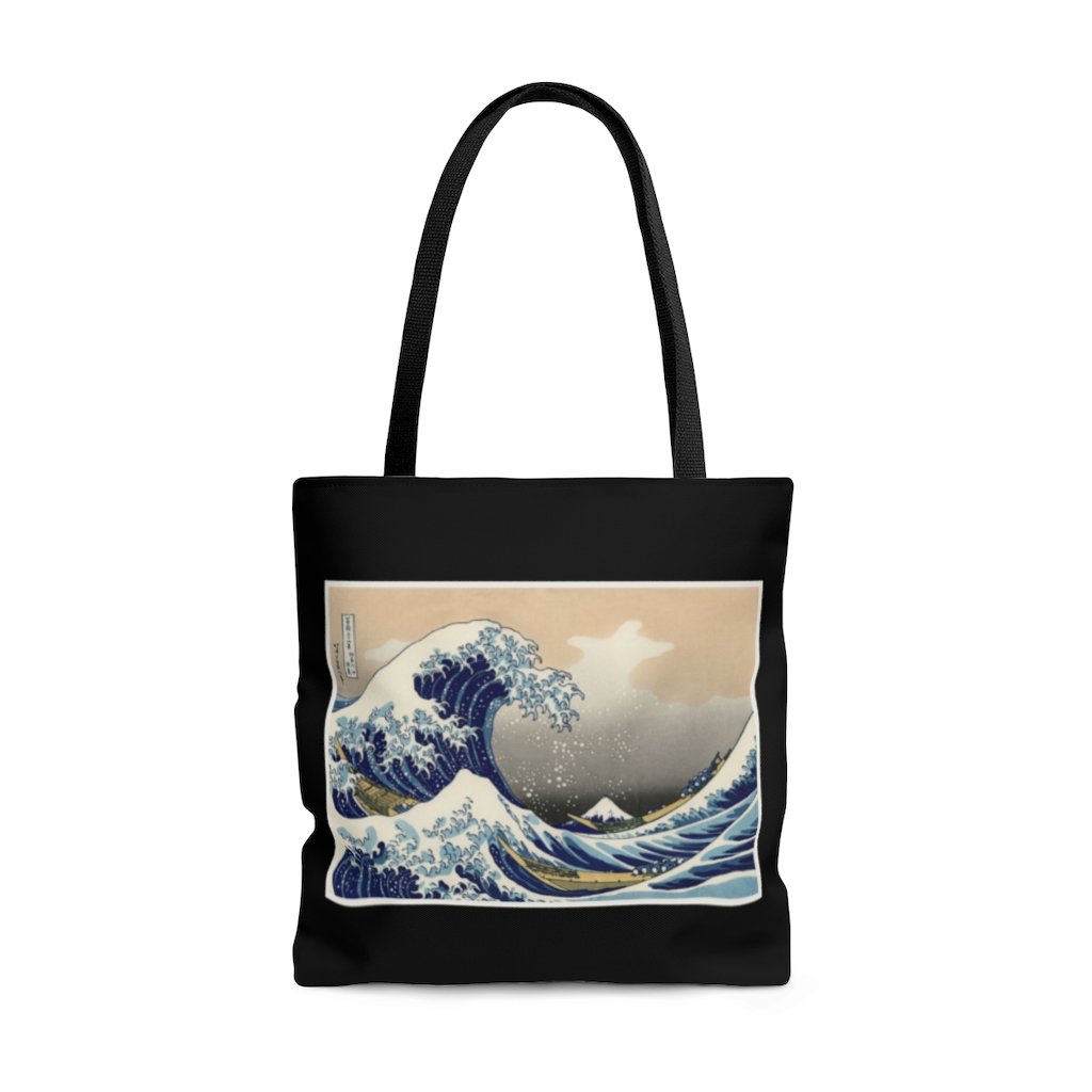 Premium Polyester Tote Bag - Vintage Art #302 The Great Wave
