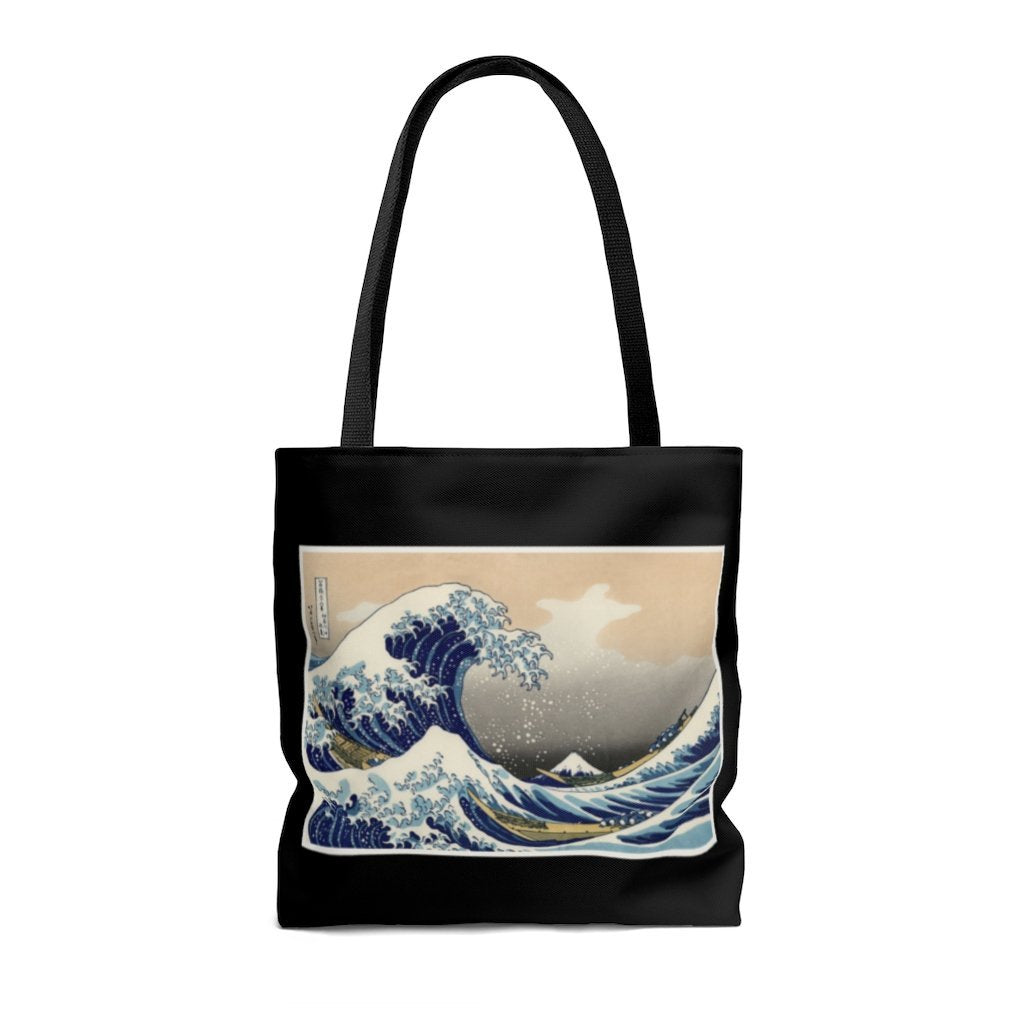 Premium Polyester Tote Bag - Vintage Art #302 The Great Wave