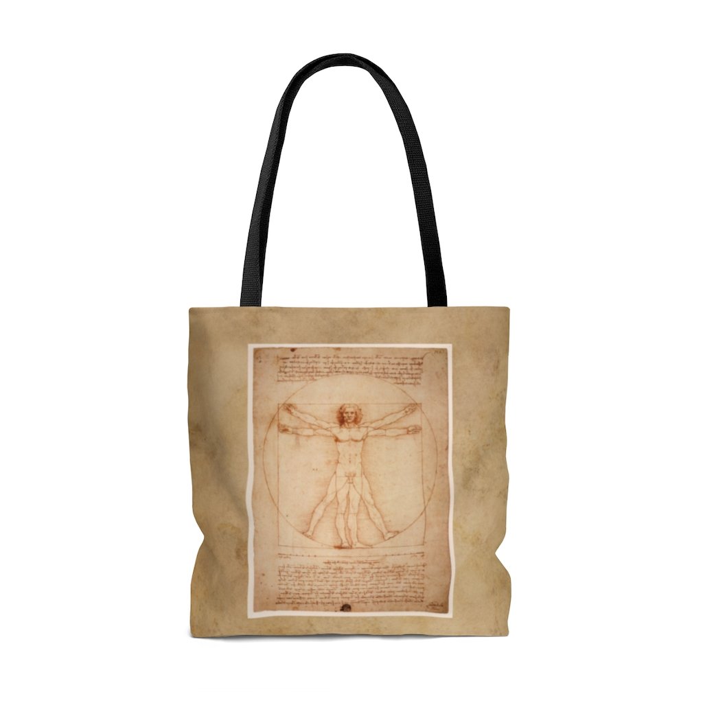 Premium Polyester Tote Bag - Vintage Art | Leonardo da