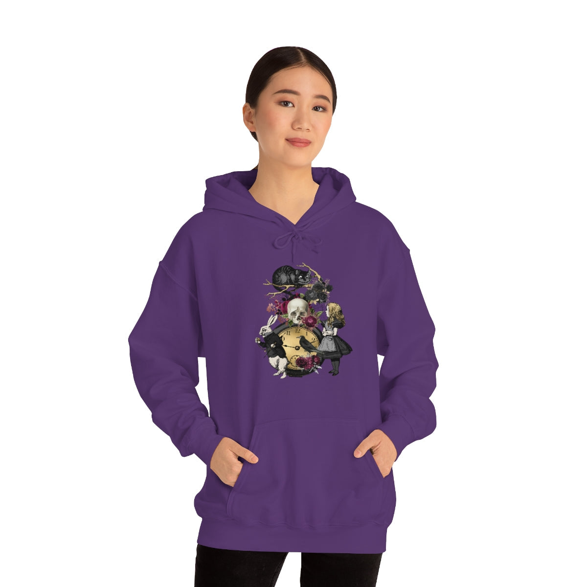 Pullover Hoodies-Alice in Wonderland Gifts 101 Goth Series