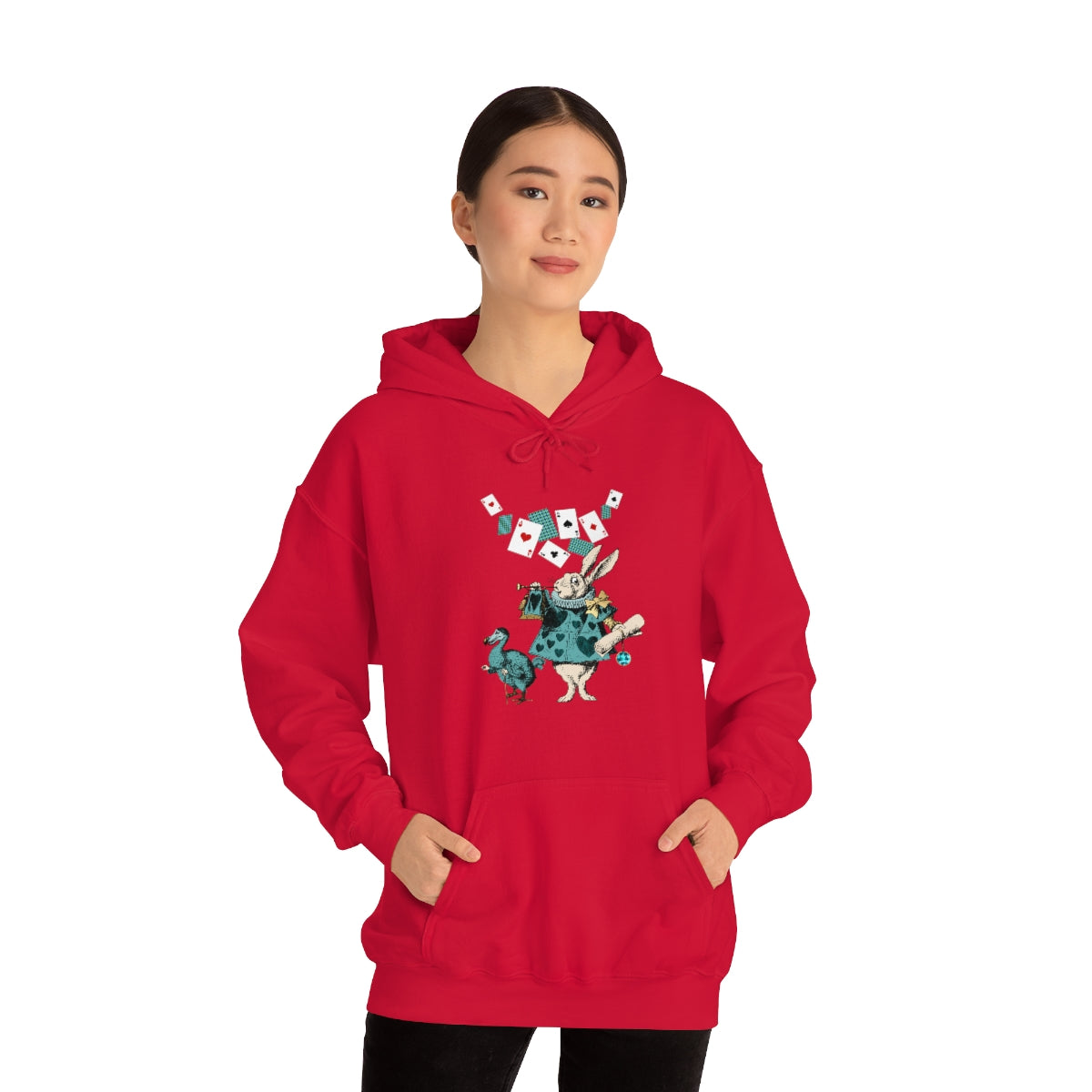 Pullover Hoodies-Alice in Wonderland Gifts 101 Teal Series