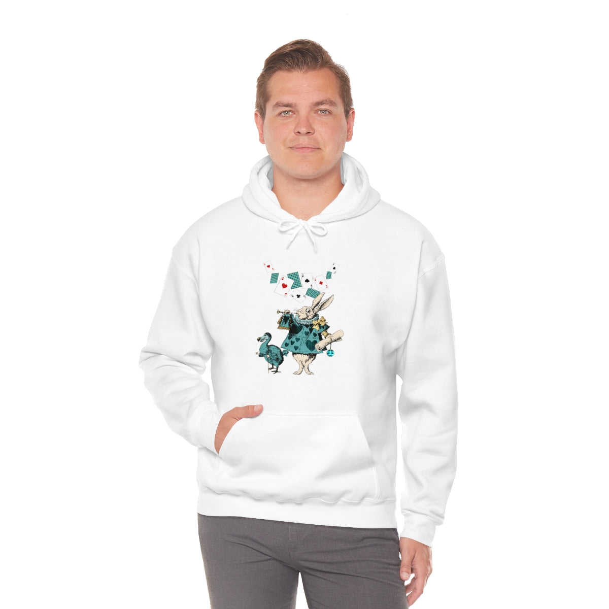 Pullover Hoodies-Alice in Wonderland Gifts 101 Teal Series