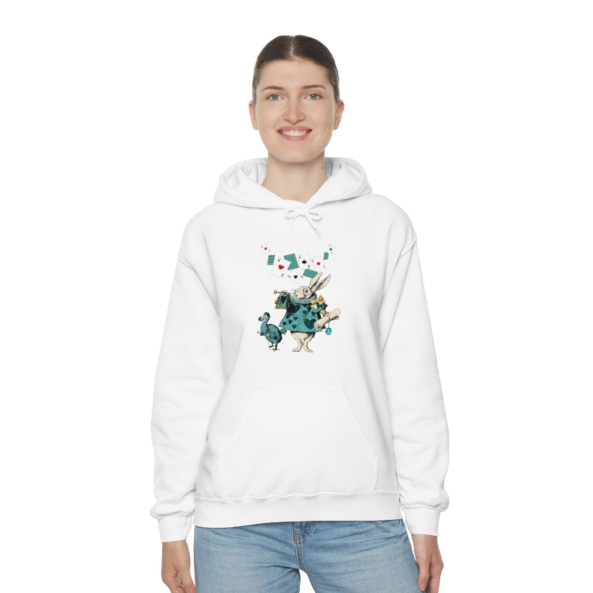 Pullover Hoodies-Alice in Wonderland Gifts 101 Teal Series