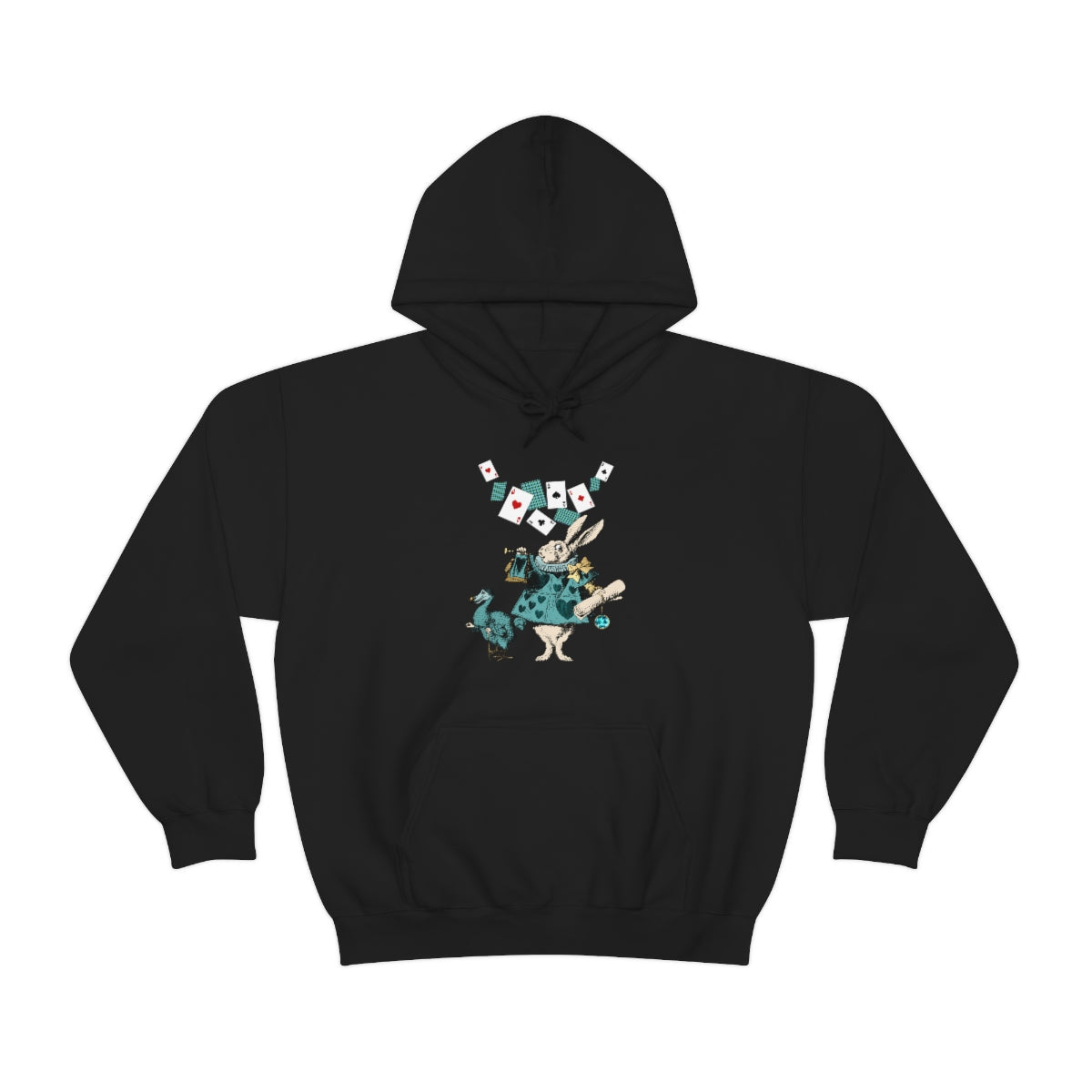 Pullover Hoodies-Alice in Wonderland Gifts 101 Teal Series