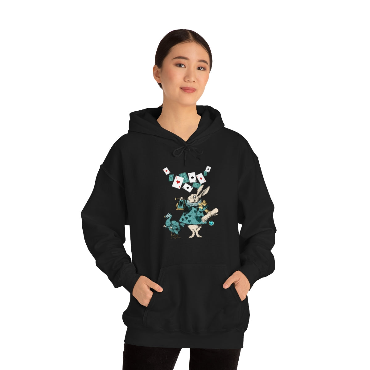 Pullover Hoodies-Alice in Wonderland Gifts 101 Teal Series