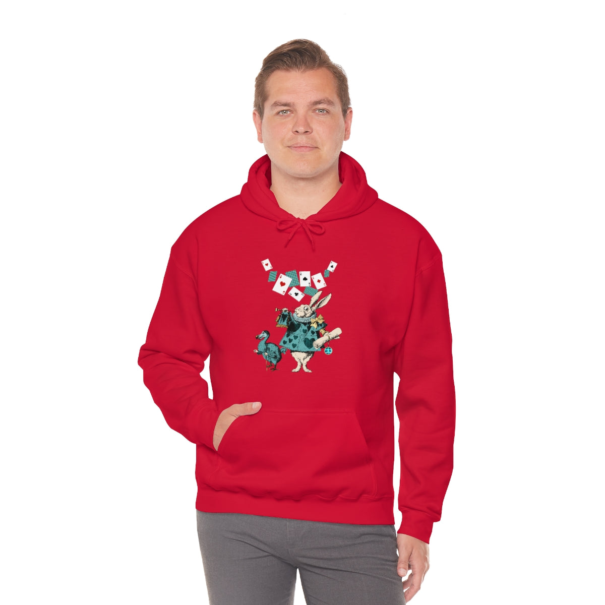 Pullover Hoodies-Alice in Wonderland Gifts 101 Teal Series