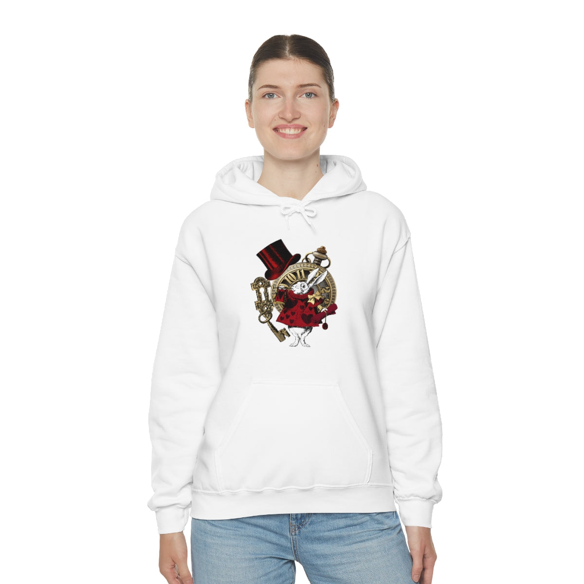 Pullover Hoodies-Alice in Wonderland Gifts 33 Red Series