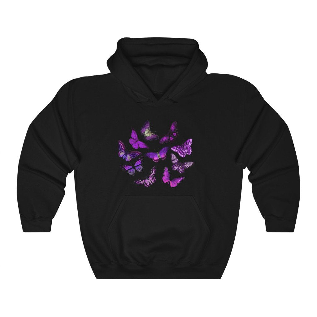 Pullover Hoodies-Vintage Purple Butterfly Hoodie 103 |