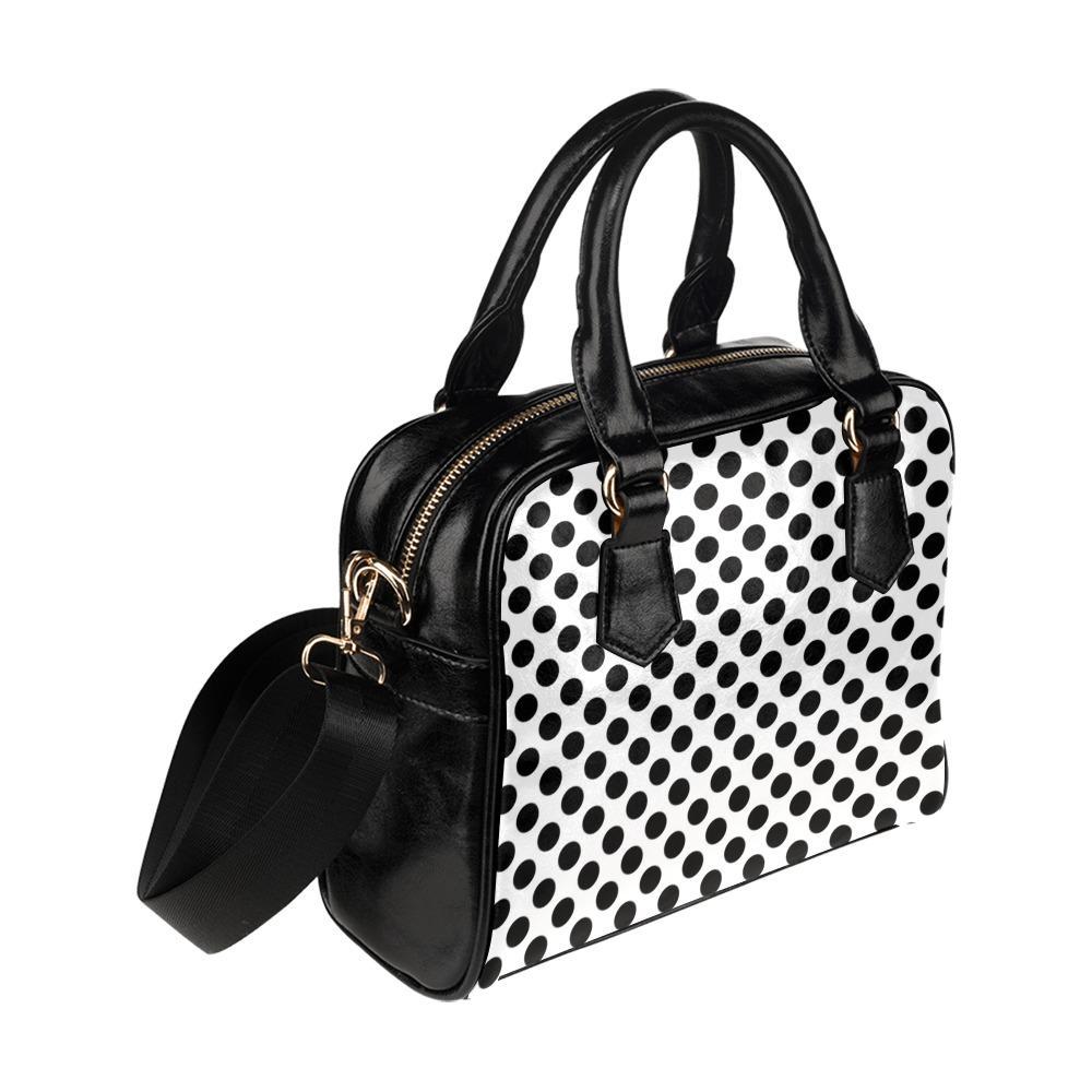 Shoulder Handbag-Classic Black and White 113 Vegan Leather
