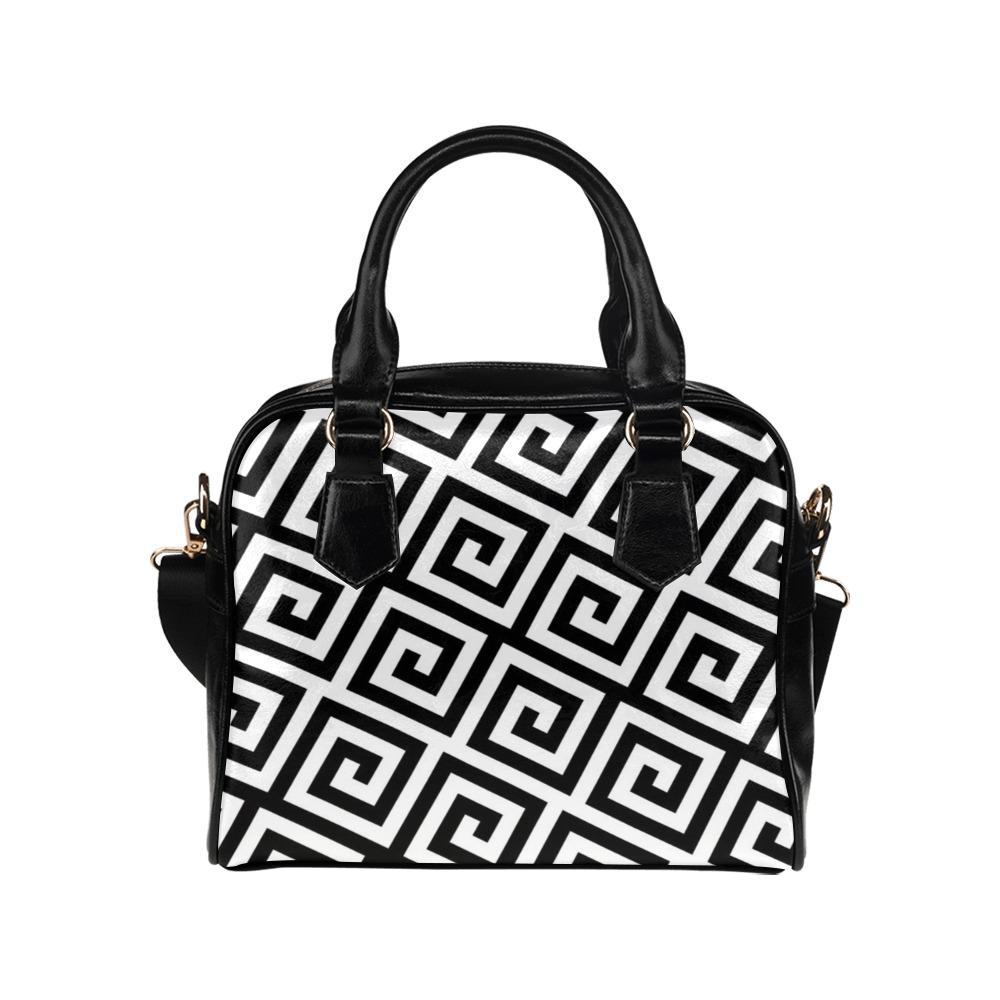 Shoulder Handbag-Classic Black and White 121 Vegan Leather