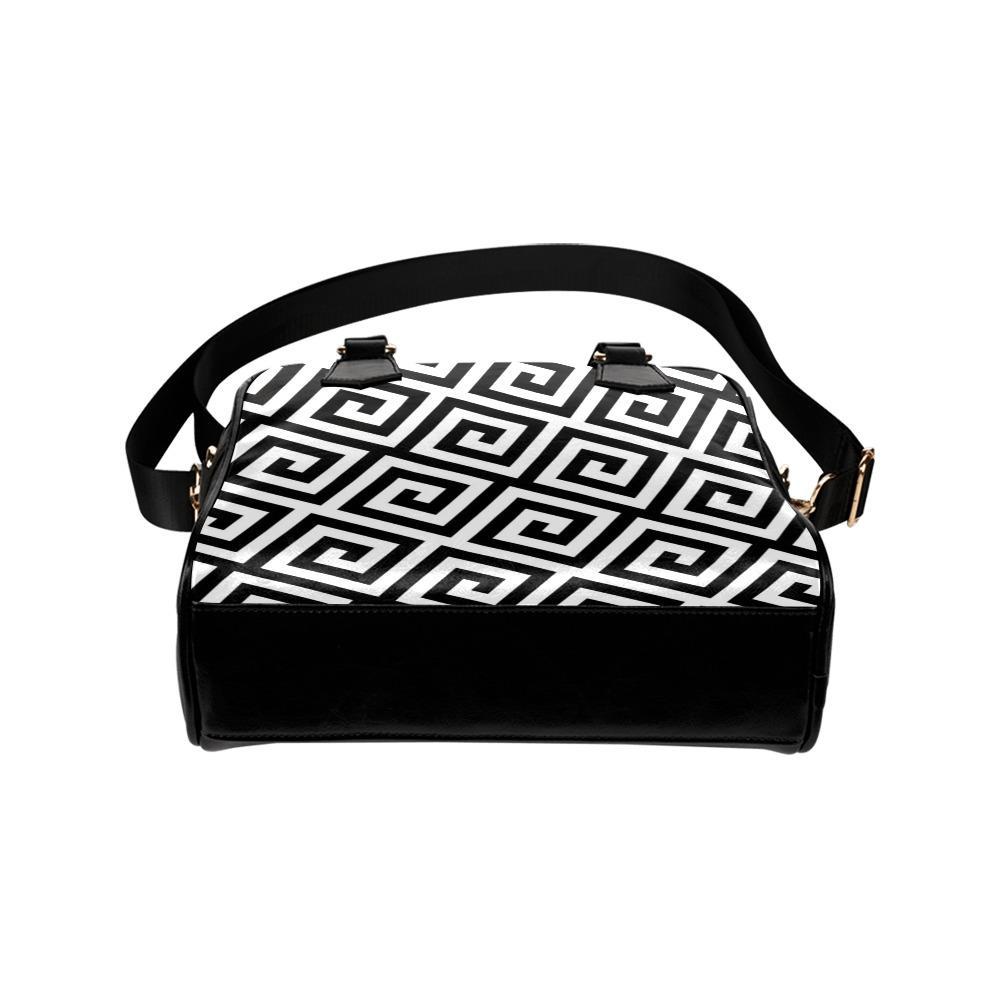 Shoulder Handbag-Classic Black and White 121 Vegan Leather