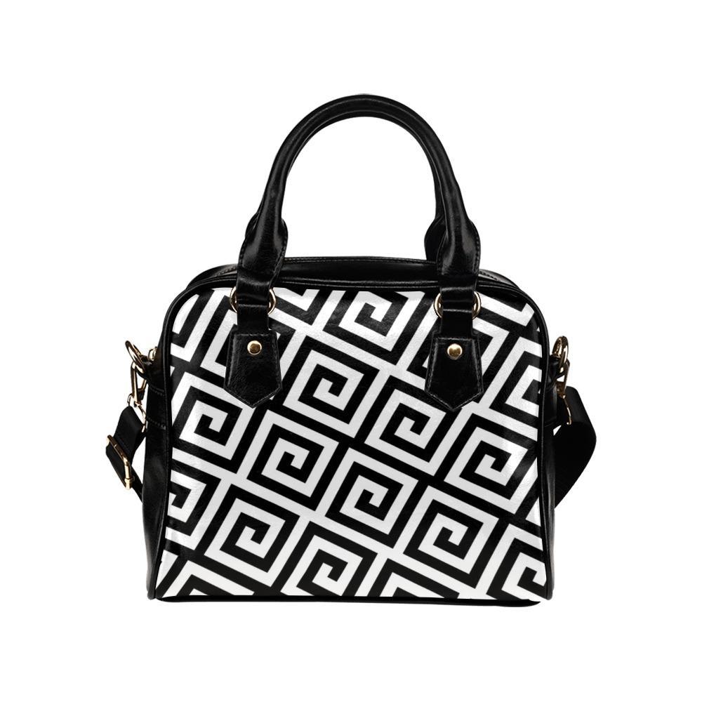 Shoulder Handbag-Classic Black and White 121 Vegan Leather