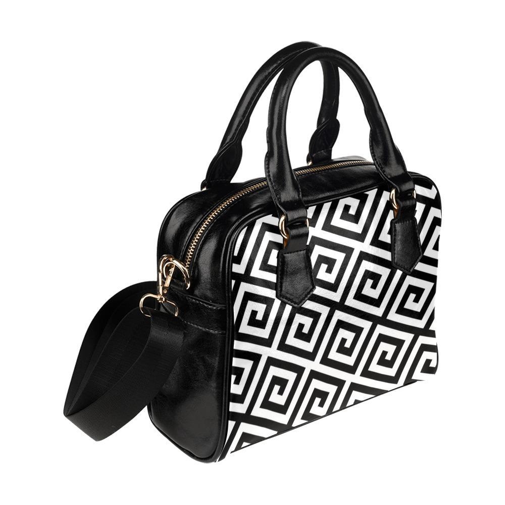 Shoulder Handbag-Classic Black and White 121 Vegan Leather