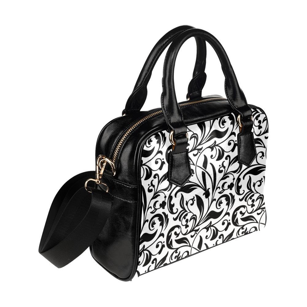 Shoulder Handbag-Classic Black and White 122 Vegan Leather
