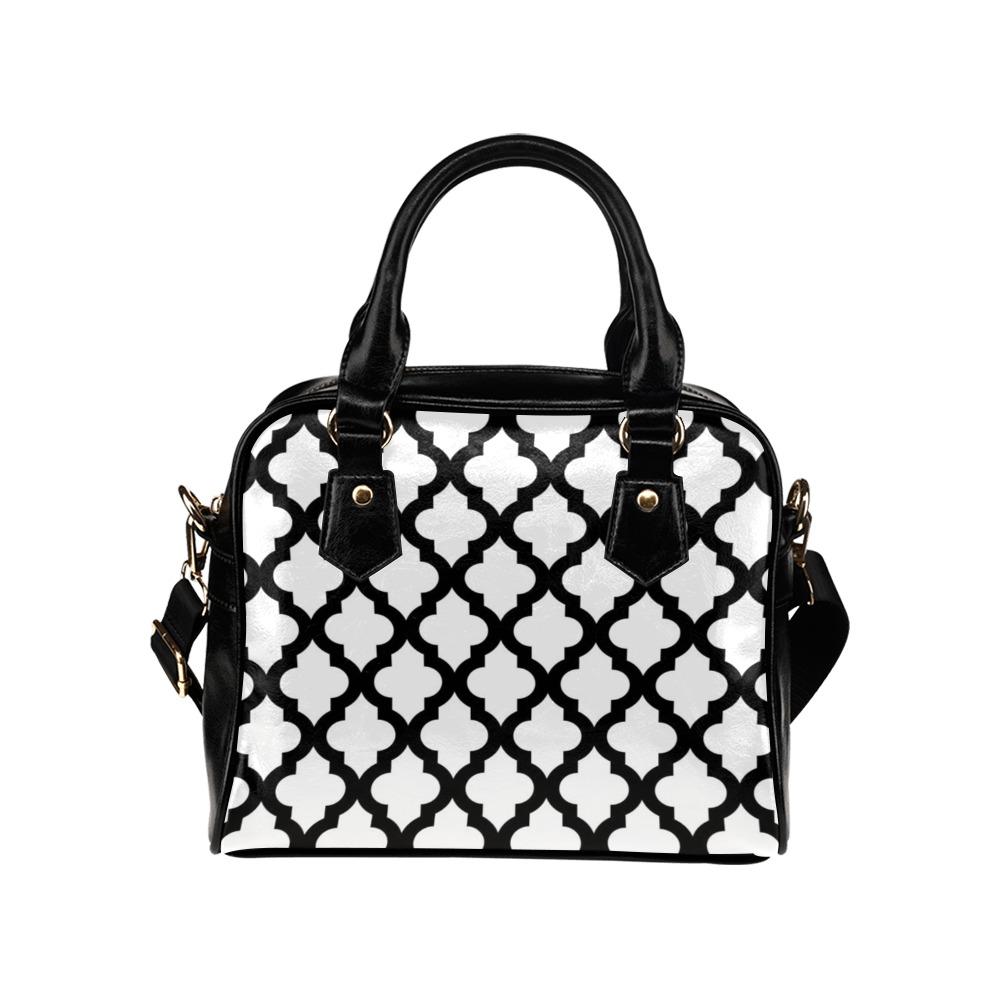 Shoulder Handbag-Classic Black and White 125 Vegan Leather