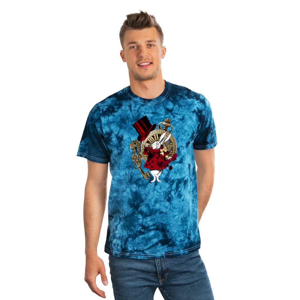 Tie Dye Shirt-Alice in Wonderland Rabbit 37 Red Series,Tie 