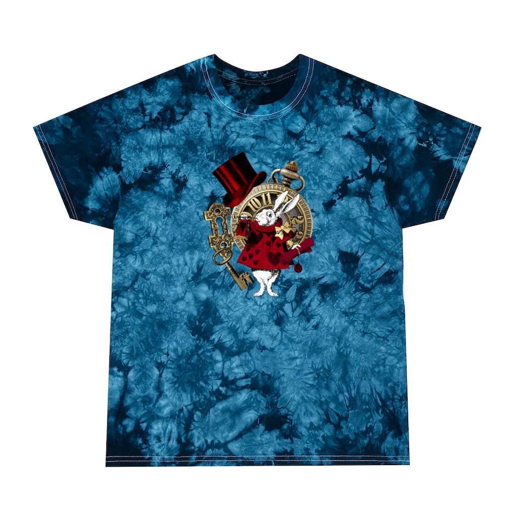 Tie Dye Shirt-Alice in Wonderland Rabbit 37 Red Series,Tie 