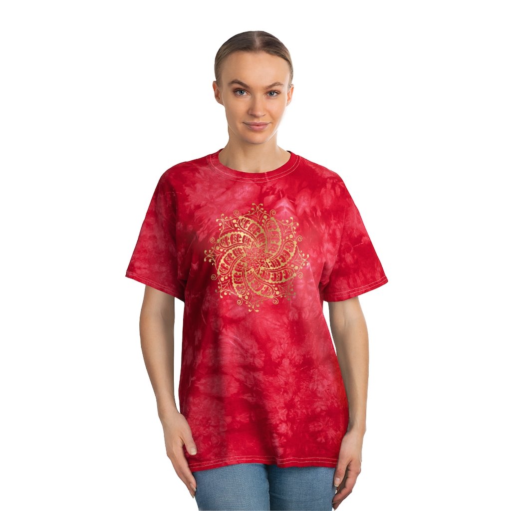 Tie Dye Shirt-Gold Mandala 102 Tie Dye Graphic Tee | ACES 