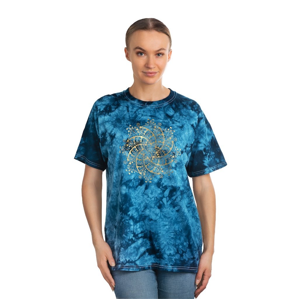 Tie Dye Shirt-Gold Mandala 102 Tie Dye Graphic Tee | ACES 