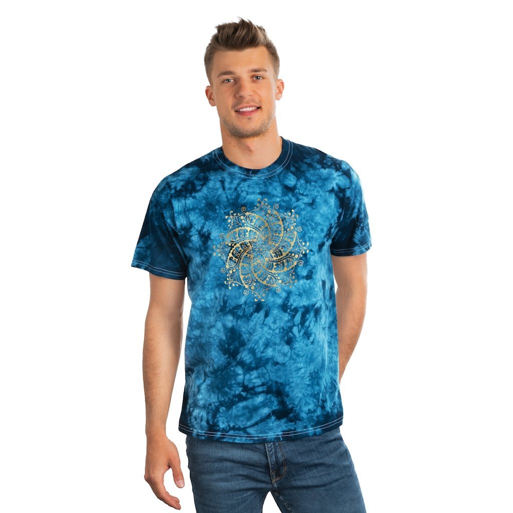 Tie Dye Shirt-Gold Mandala 102 Tie Dye Graphic Tee | ACES 