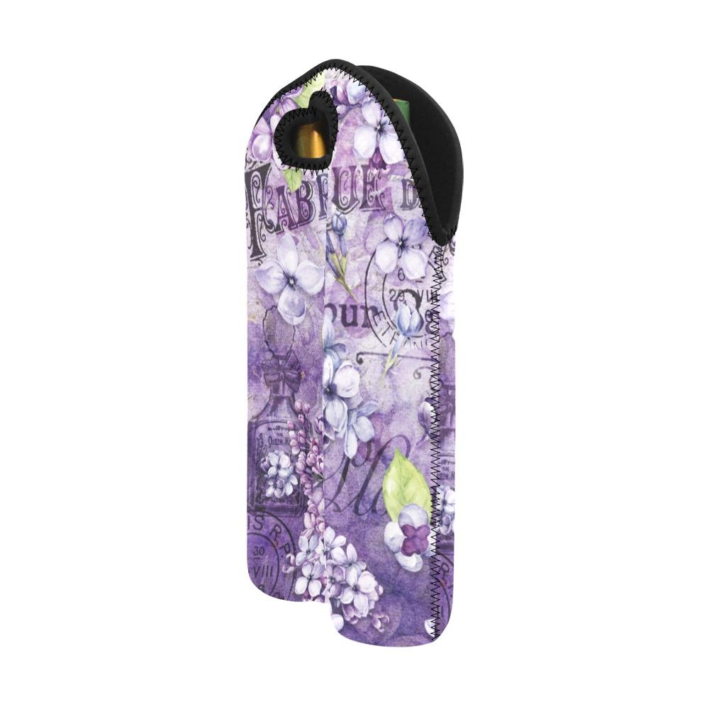 Vintage Flower Art #102 | 2-Bottle Neoprene Wine Bag | ACES 