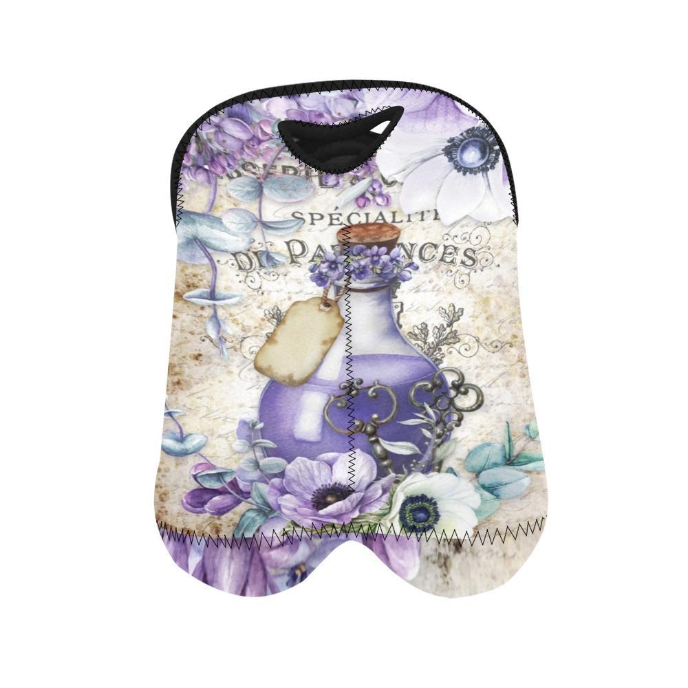 Vintage Flower Art #104 | 2-Bottle Neoprene Wine Bag | ACES 