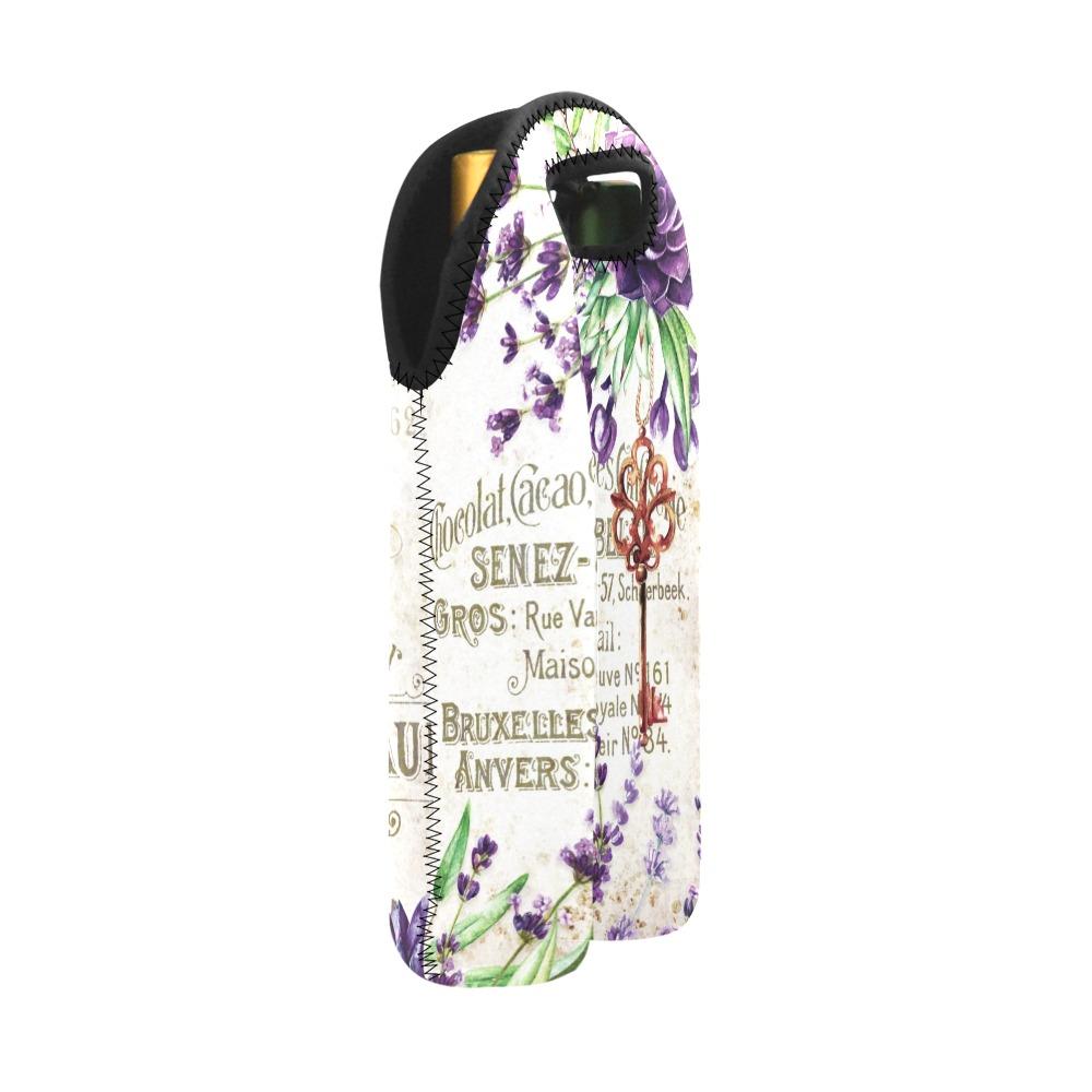 Vintage Flower Art #105 | 2-Bottle Neoprene Wine Bag | ACES