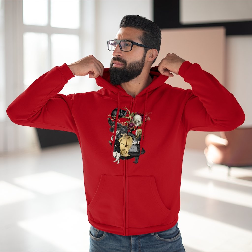 Zip Up Hoodie (Fleece Inside)-Alice in Wonderland 101 Goth 