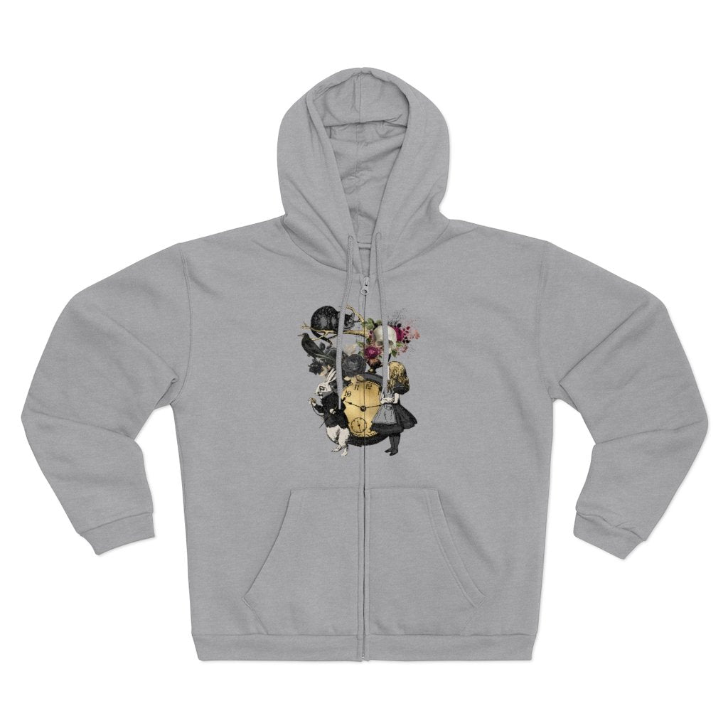Zip Up Hoodie (Fleece Inside)-Alice in Wonderland 101 Goth 