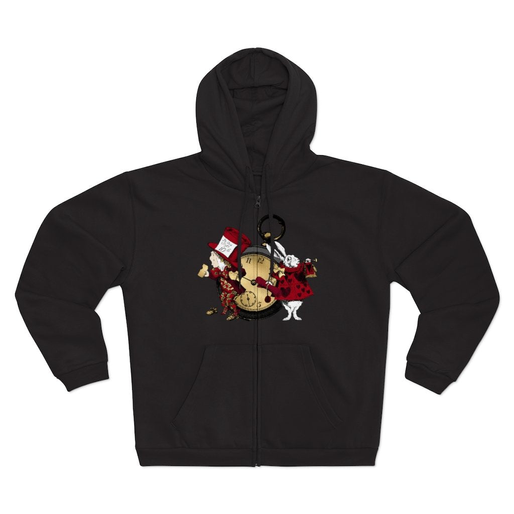 Zip Up Hoodie (Fleece Inside)-Alice in Wonderland 36 Red 