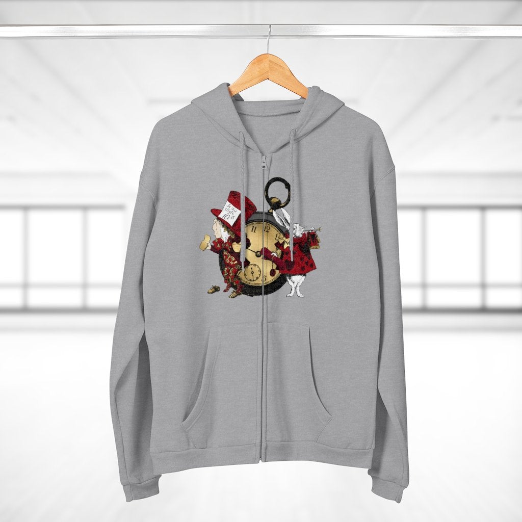 Zip Up Hoodie (Fleece Inside)-Alice in Wonderland 36 Red 