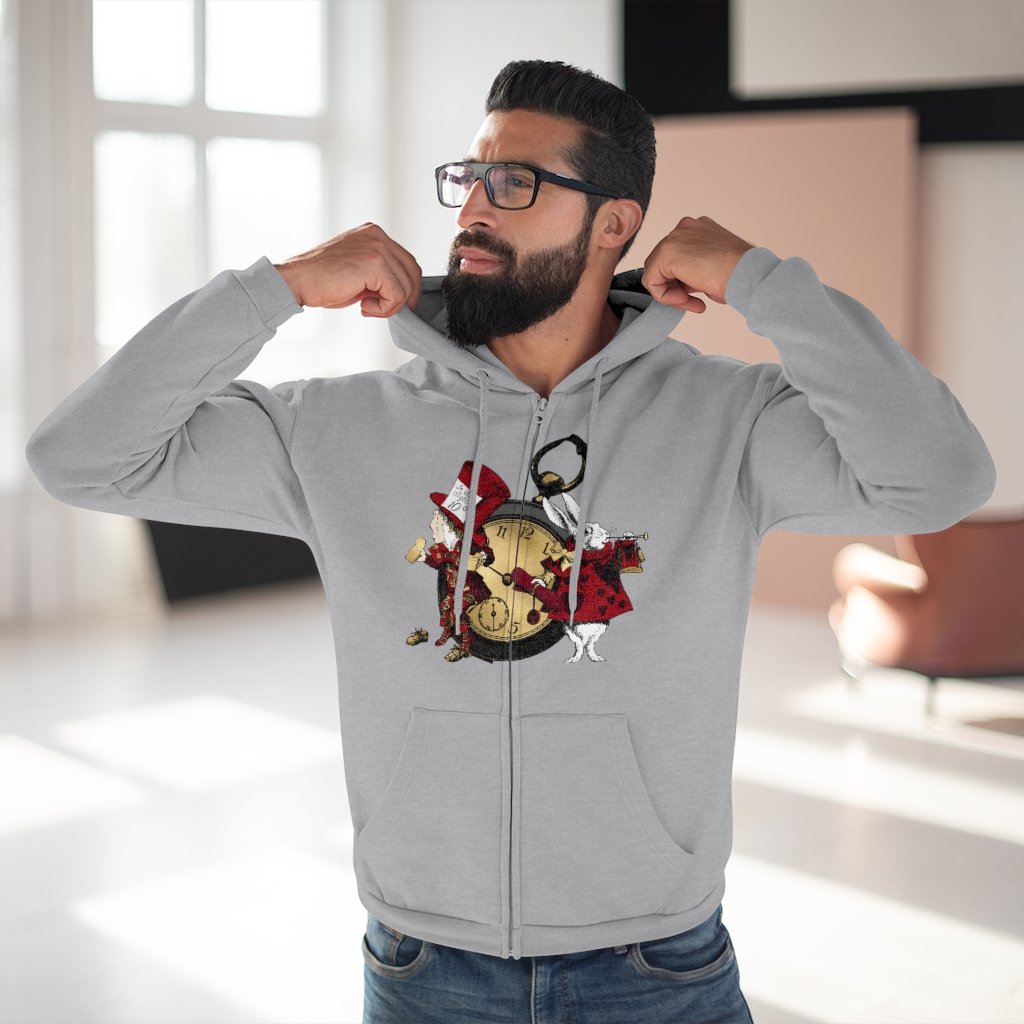 Zip Up Hoodie (Fleece Inside)-Alice in Wonderland 36 Red 